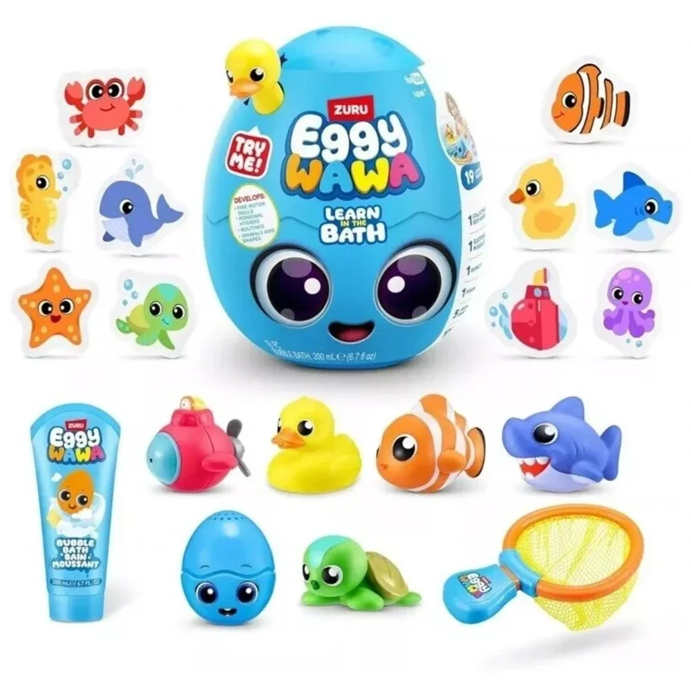 ZURU Eggy Wawa Bath‎ Time Surprise Egg 19 Piece Large Learning Toy NEW
